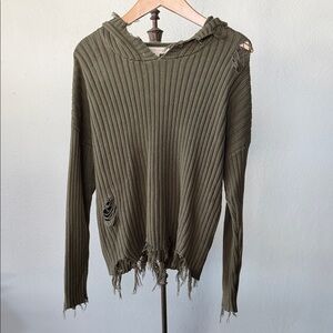 Gilded Intent Knit Thrashed Hoodie Womens Small